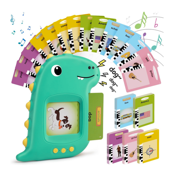 Lector de Tarjetas Ingles Español Flash Card Dino