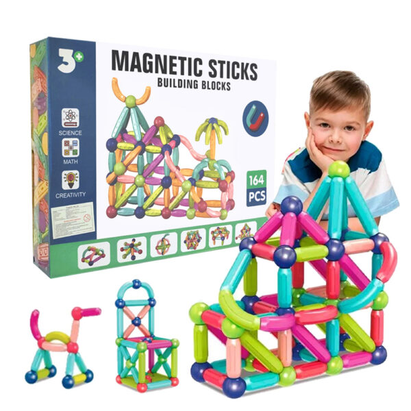 Bloques Magneticos De Construccion 164 piezas Multiformas