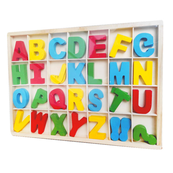 Set De 56 Letras Alfabeto Mayúsculas De Madera Colores