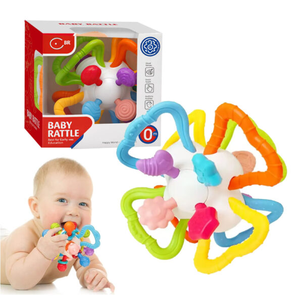 Sonajero Mordedor de Silicona Bola Sensorial Baby