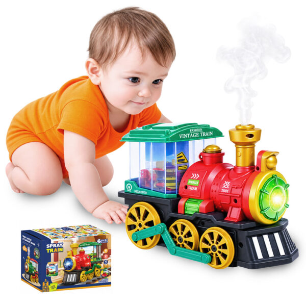 Juguete de Tren Eléctrico con Luces Humo y Sonido