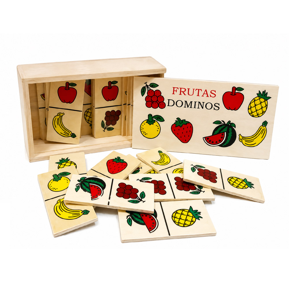 Domino Infantil Didactico En Madera Frutas