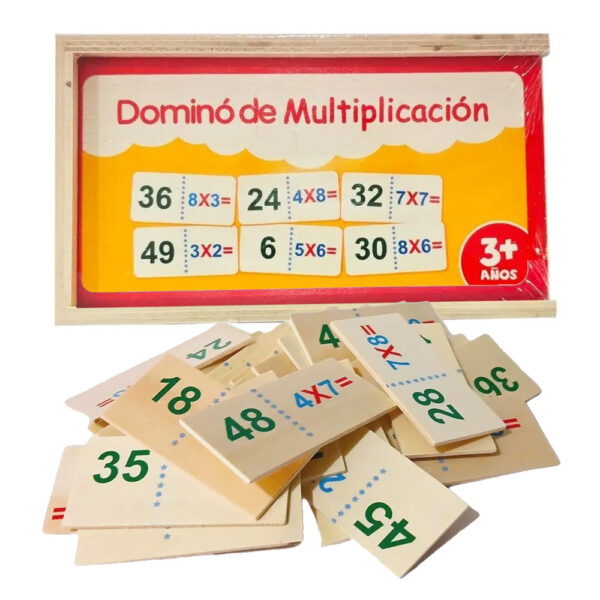 Domino Multiplicación Madera Juego Educativo Didactico