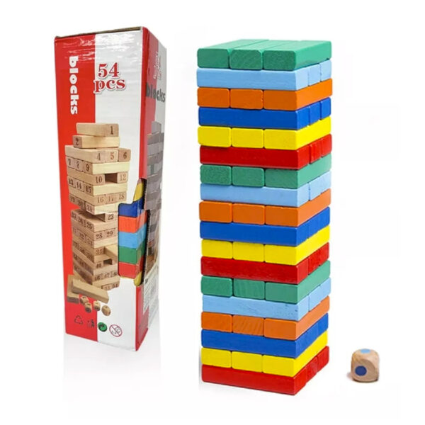 Jenga a Colores 54 Piezas Juego Educativo Yenga Juego Mesa