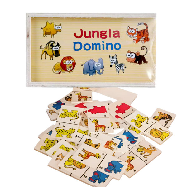 Domino Didactico en Madera Jungla 28 pzas