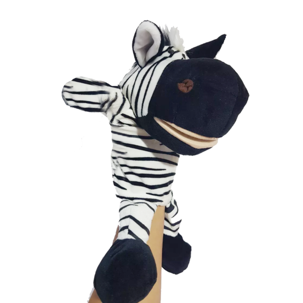 Titere Marioneta de Mano Cebra con Patas